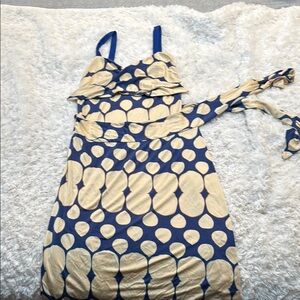 Diane Von Furstenberg Blue and Cream Dress